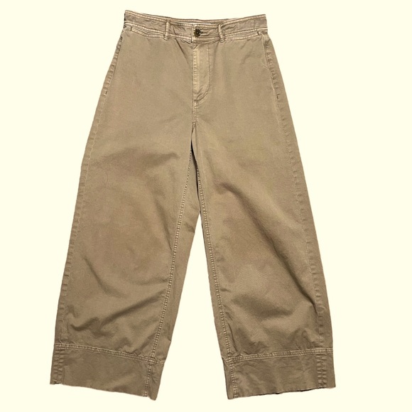 Everlane Wm’s The Lightweight Wide Leg Crop High Waisted Chino Pants Sz 4 - Picture 8 of 13